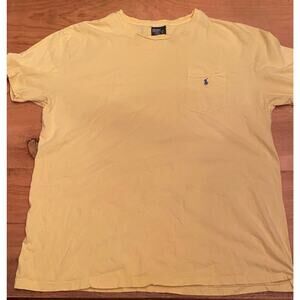 Vintage Single Stitch Polo By Ralph Lauren Size L USA Fabric Yellow